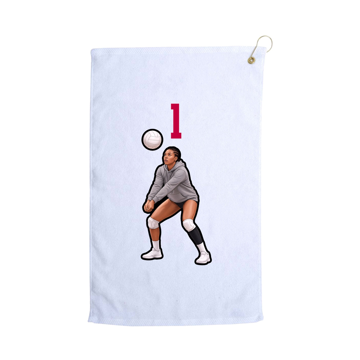 Golf Towel — Number Top in White
