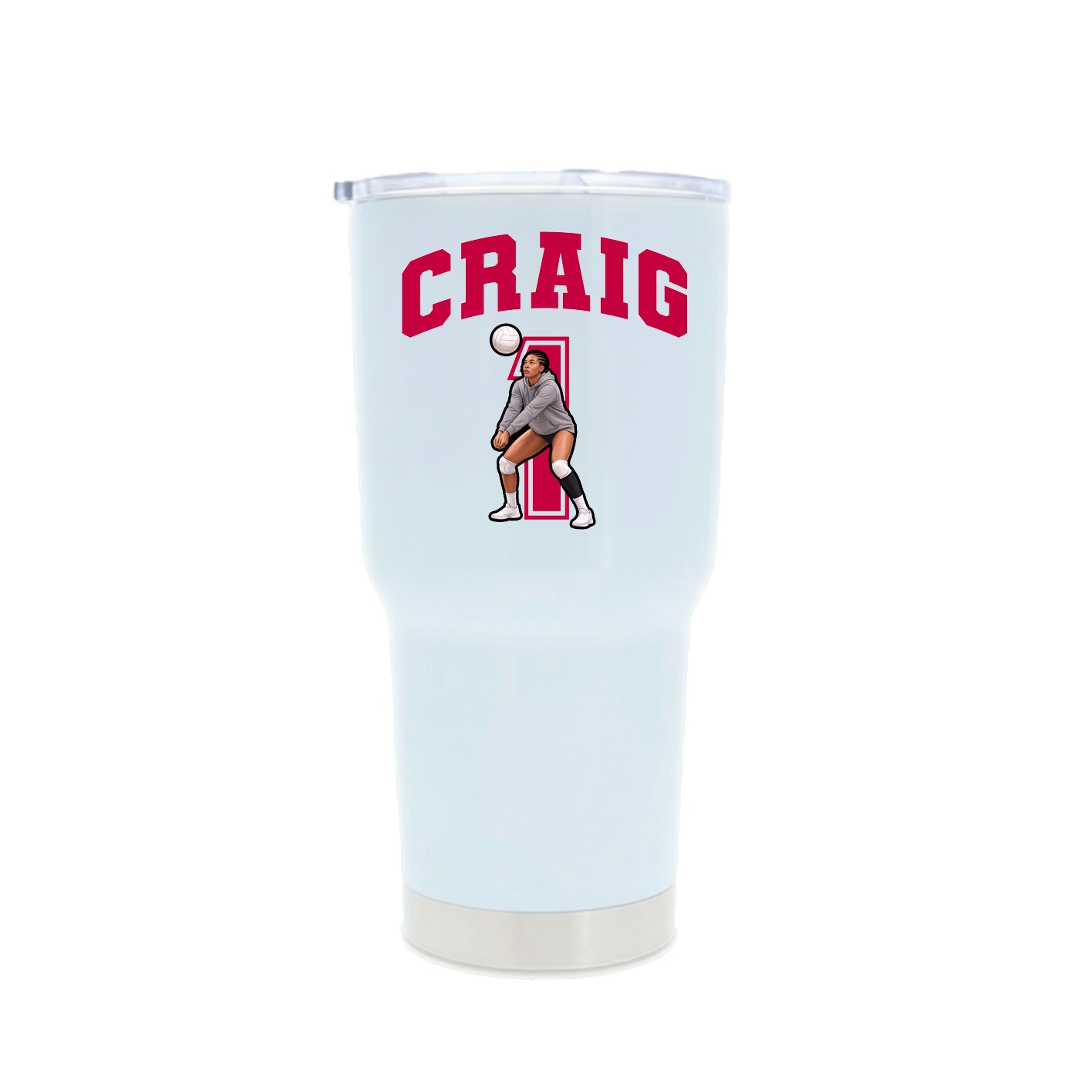 30oz Stainless Steel Tumbler — Number in White