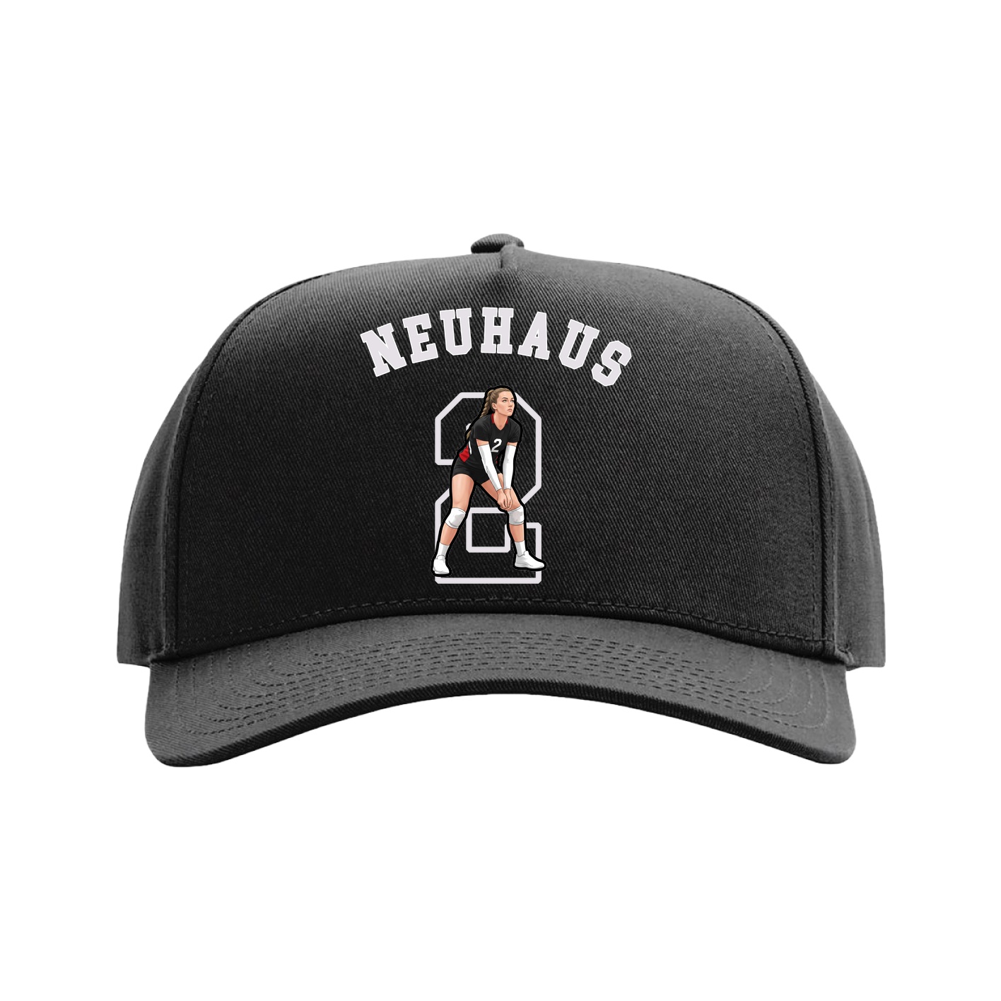 Full Fabric Five-Panel Champ Cap — Shirsey Arch in Black