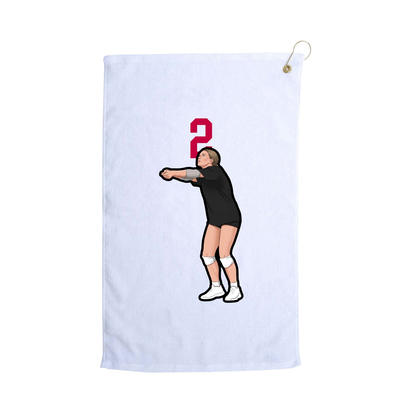Golf Towel — Number Top in White