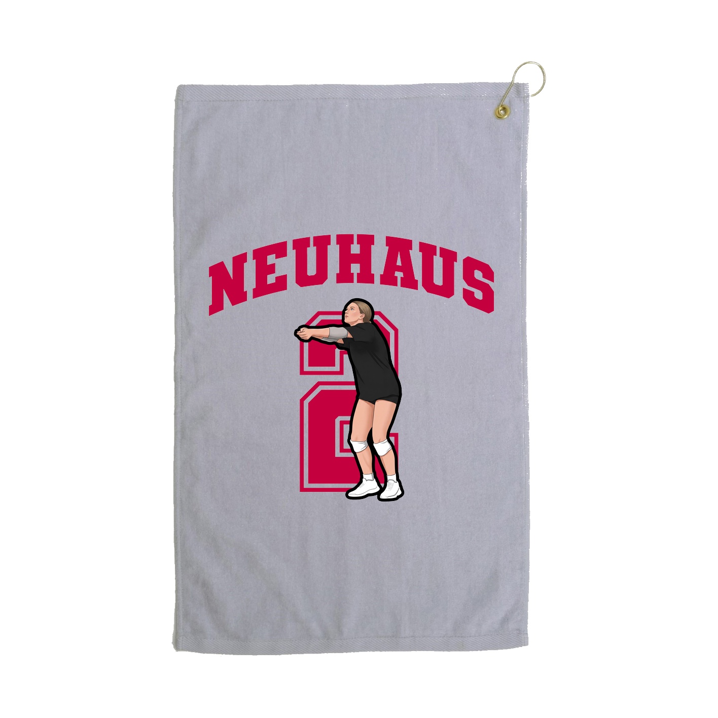Golf Towel — Number in Grey