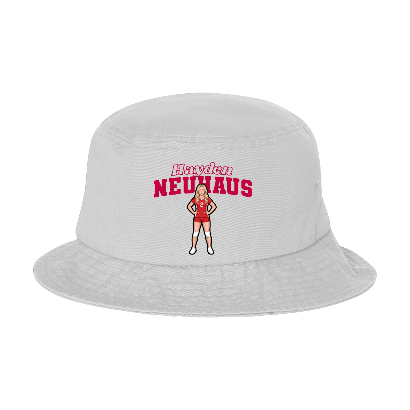 Bucket Cap — Name Arch in White