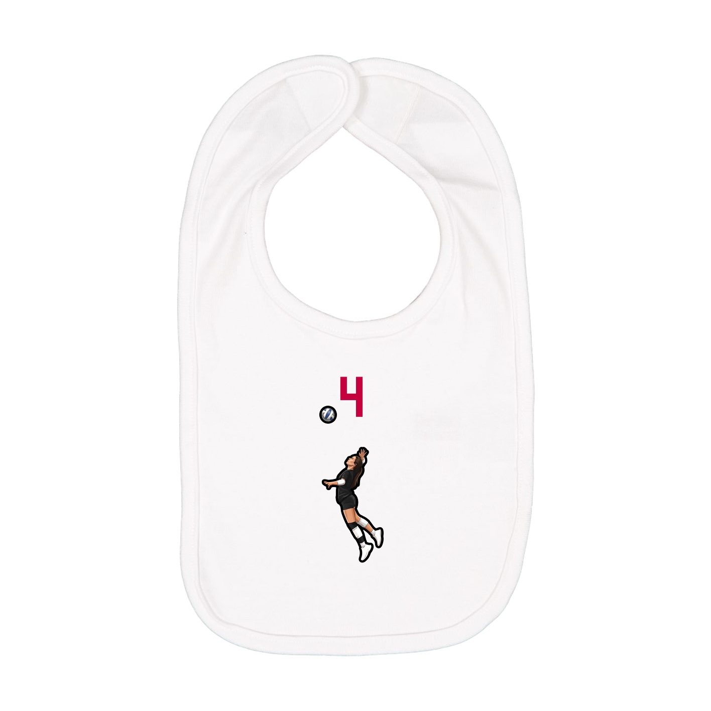 Infant Bib — Number Top in White