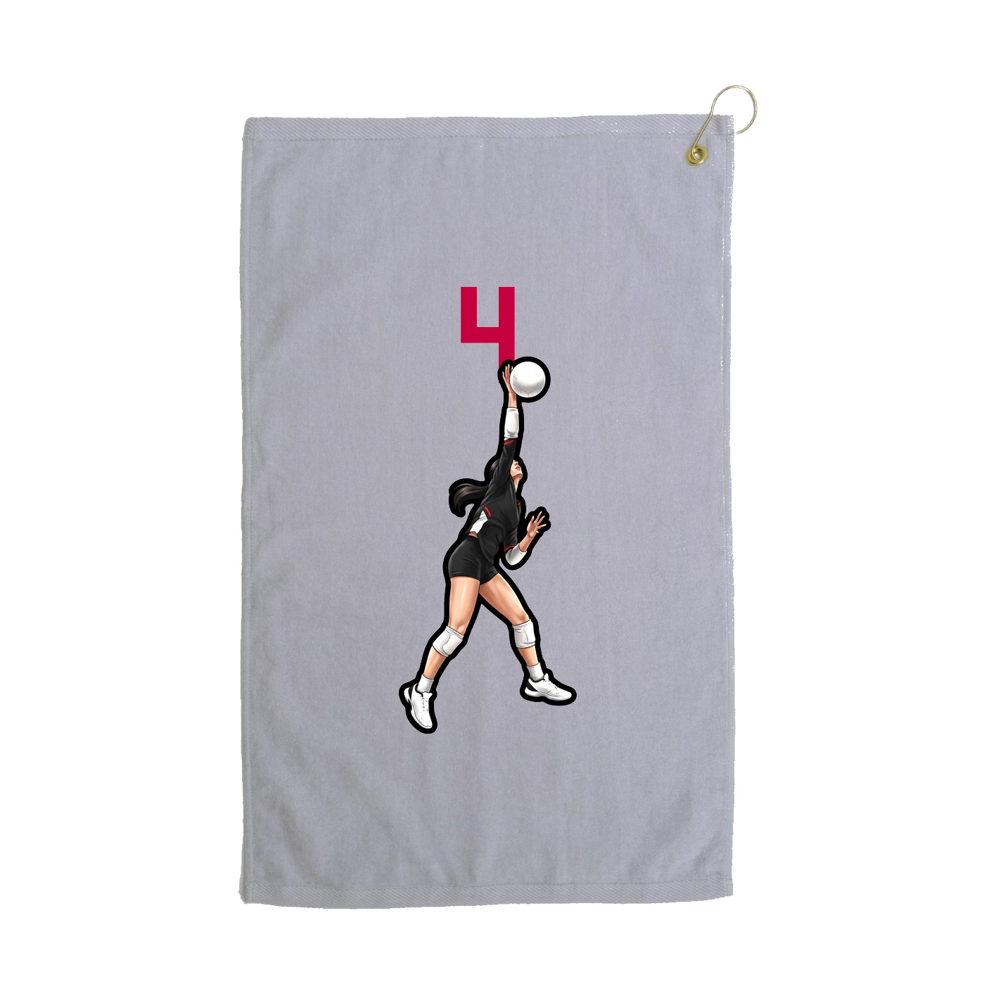 Golf Towel — Number Top in Grey
