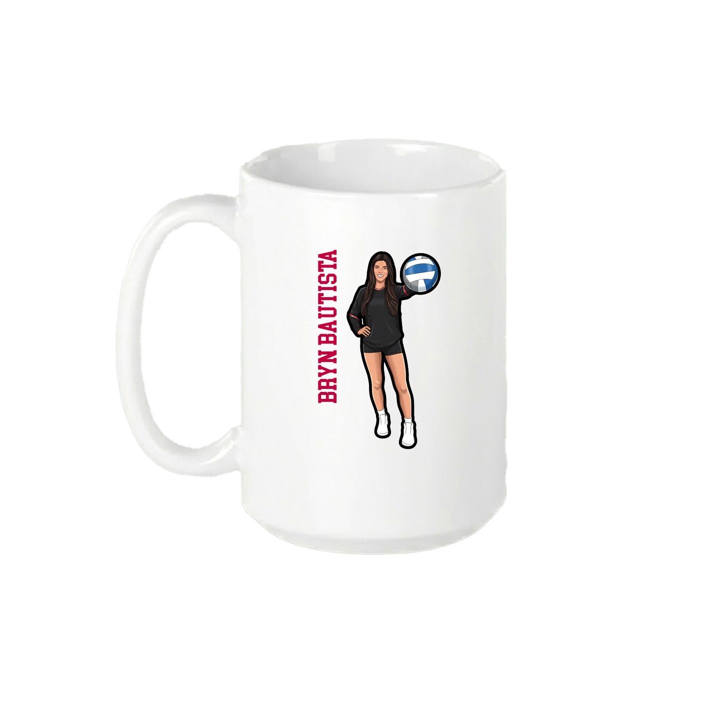 15oz Coffee Mug — Name Vertical in White
