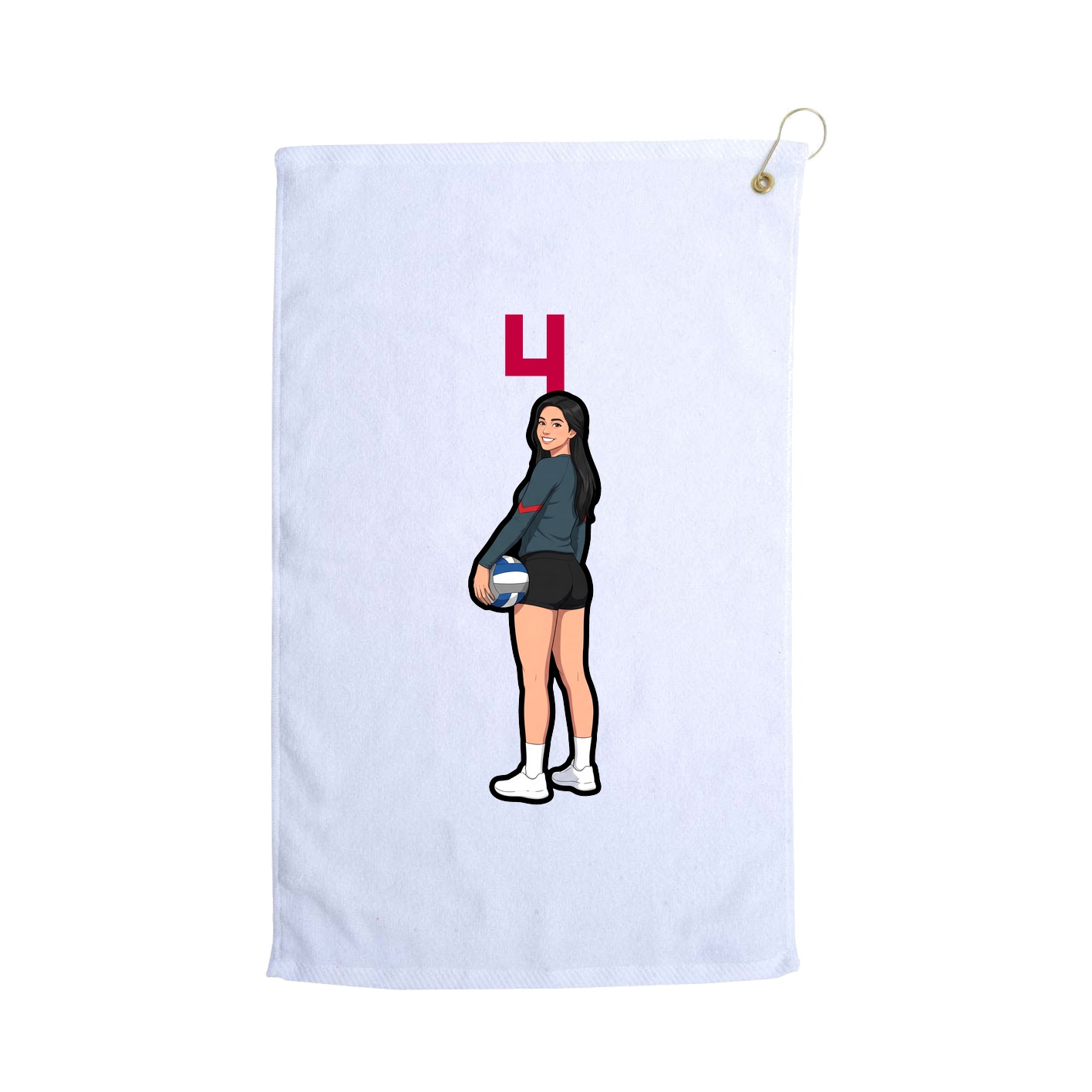 Golf Towel — Number Top in White