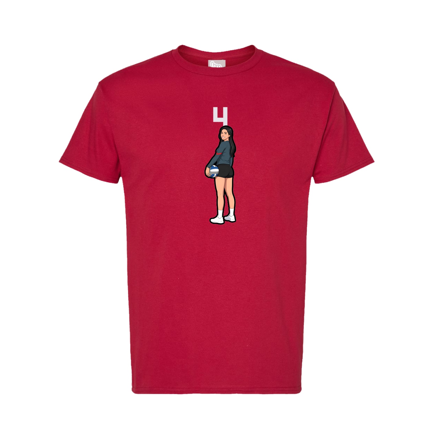 Tee — Number Top in Crimson