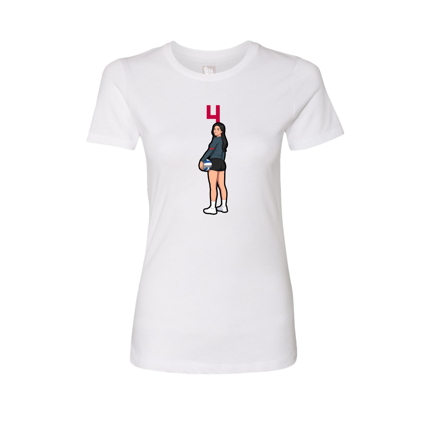Womens Tee — Number Top in White
