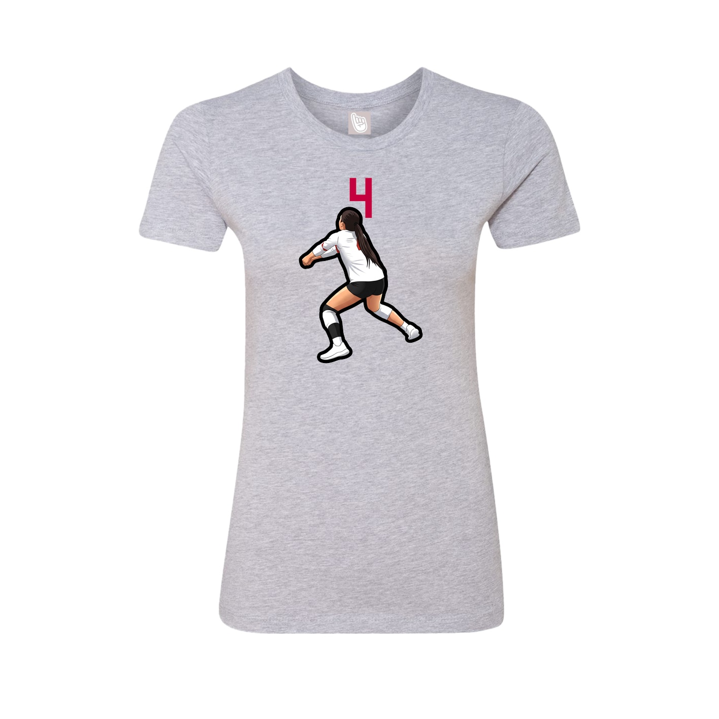 Womens Tee — Number Top in Grey