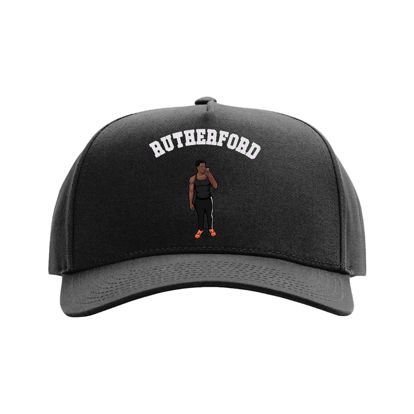 Full Fabric Five-Panel Champ Cap — Shirsey Arch in Black