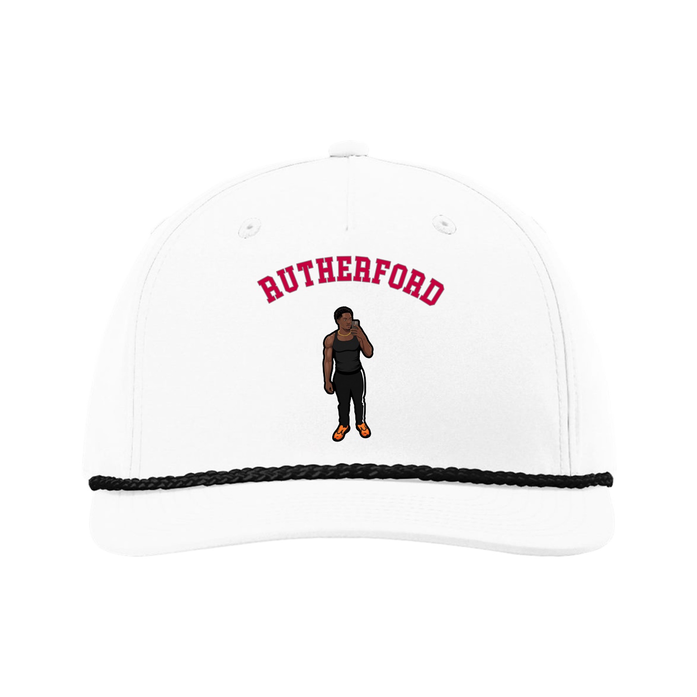 Five-Panel Classic Rope Cap — Shirsey Arch in White