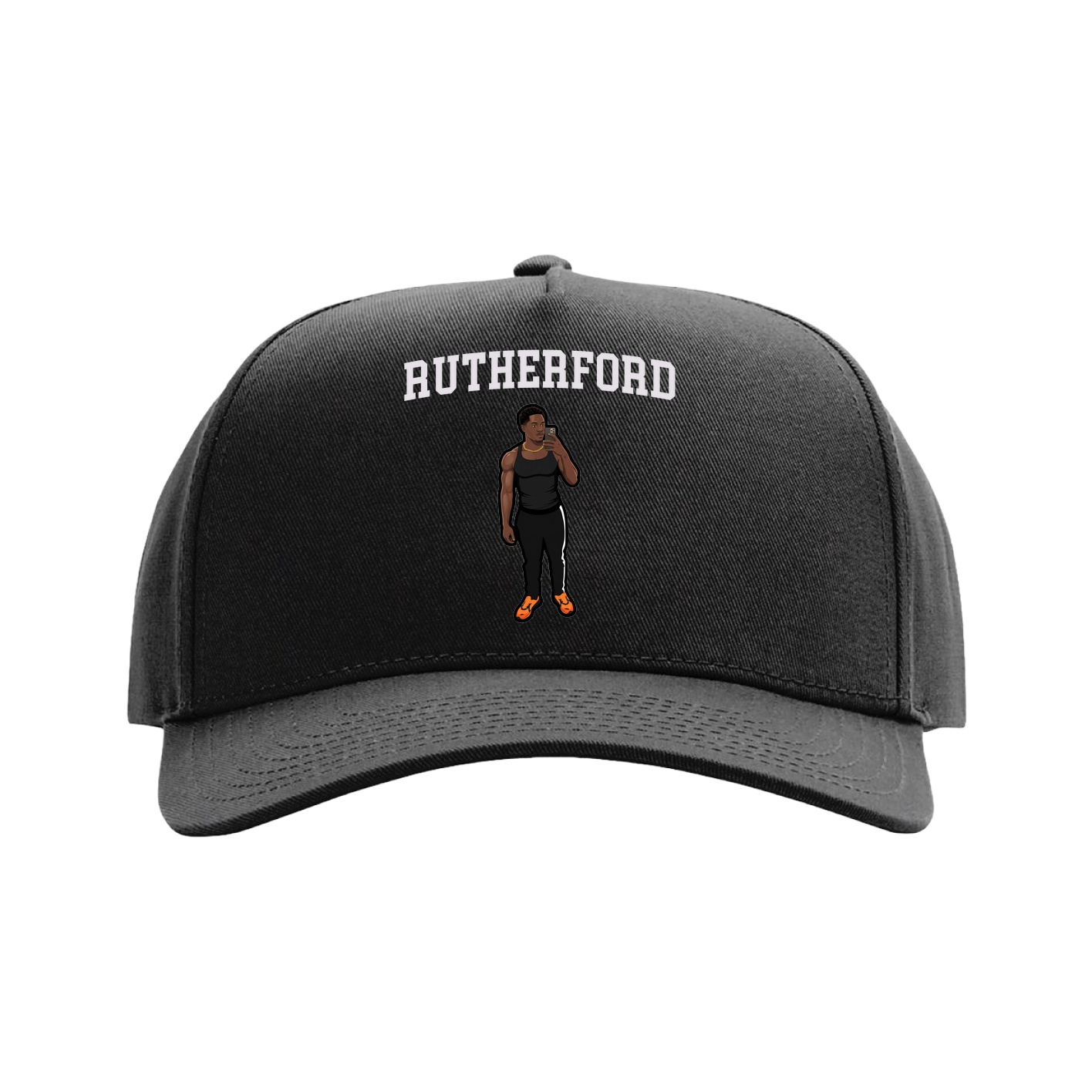 Full Fabric Five-Panel Champ Cap — Shirsey in Black