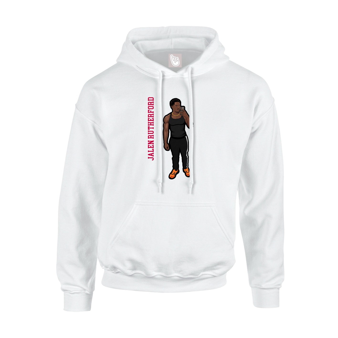 Hoodie — Name Vertical in White