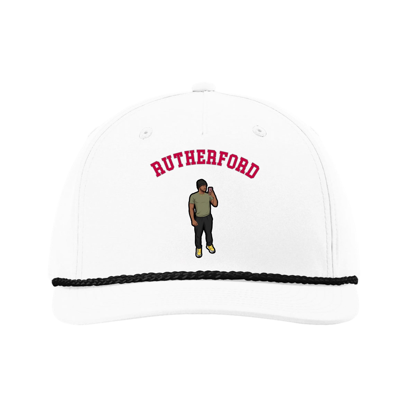 Five-Panel Classic Rope Cap — Shirsey Arch in White