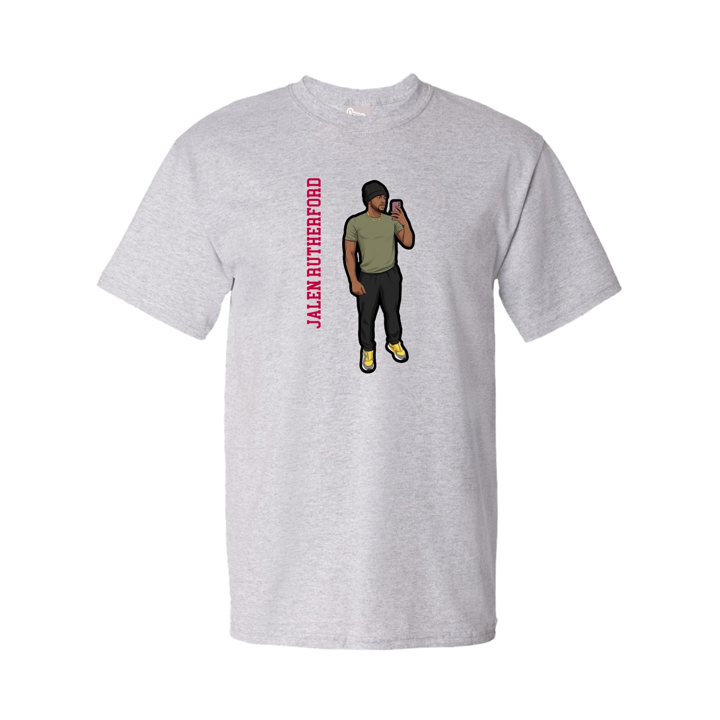 Youth Tee — Name Vertical in Grey