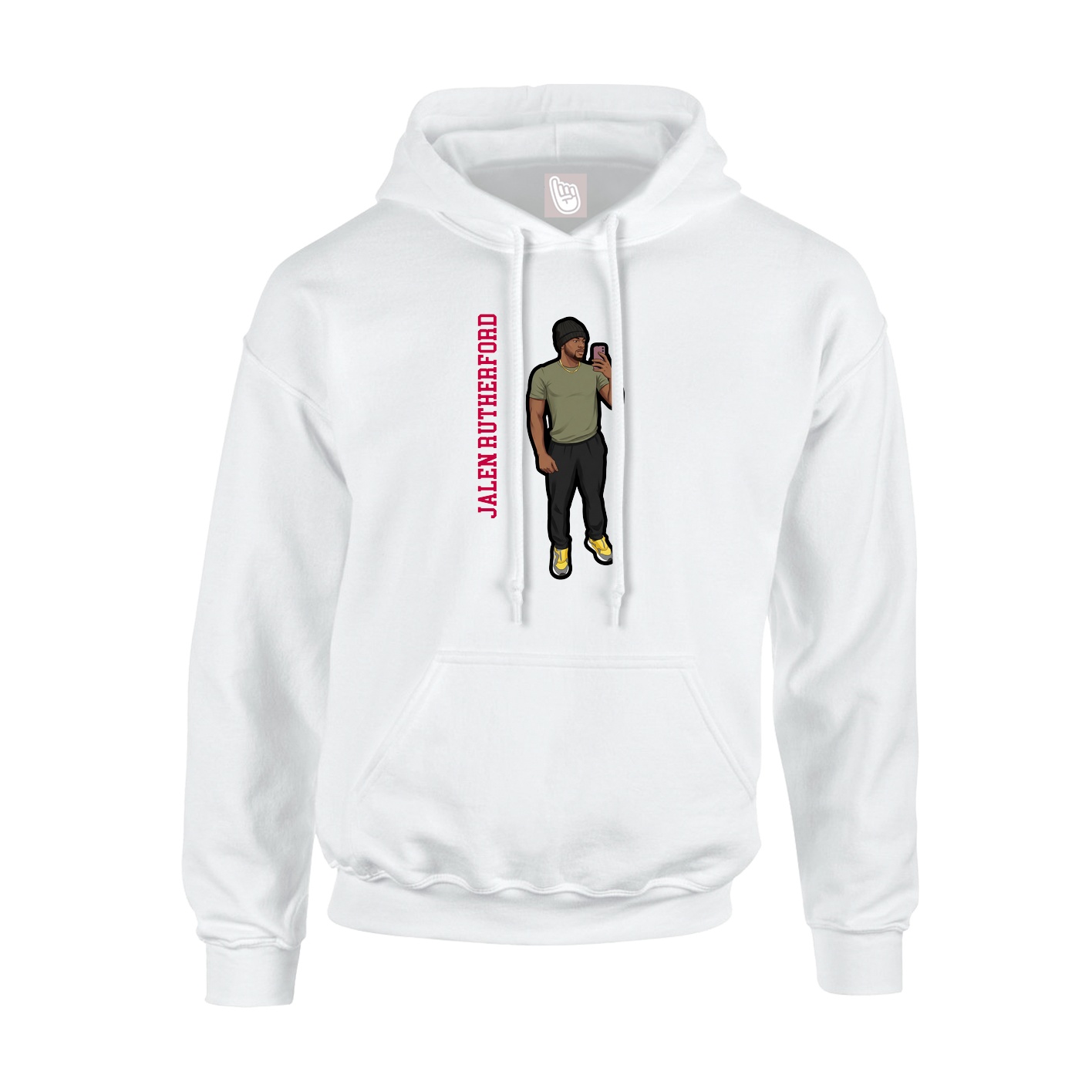 Youth Hoodie — Name Vertical in White