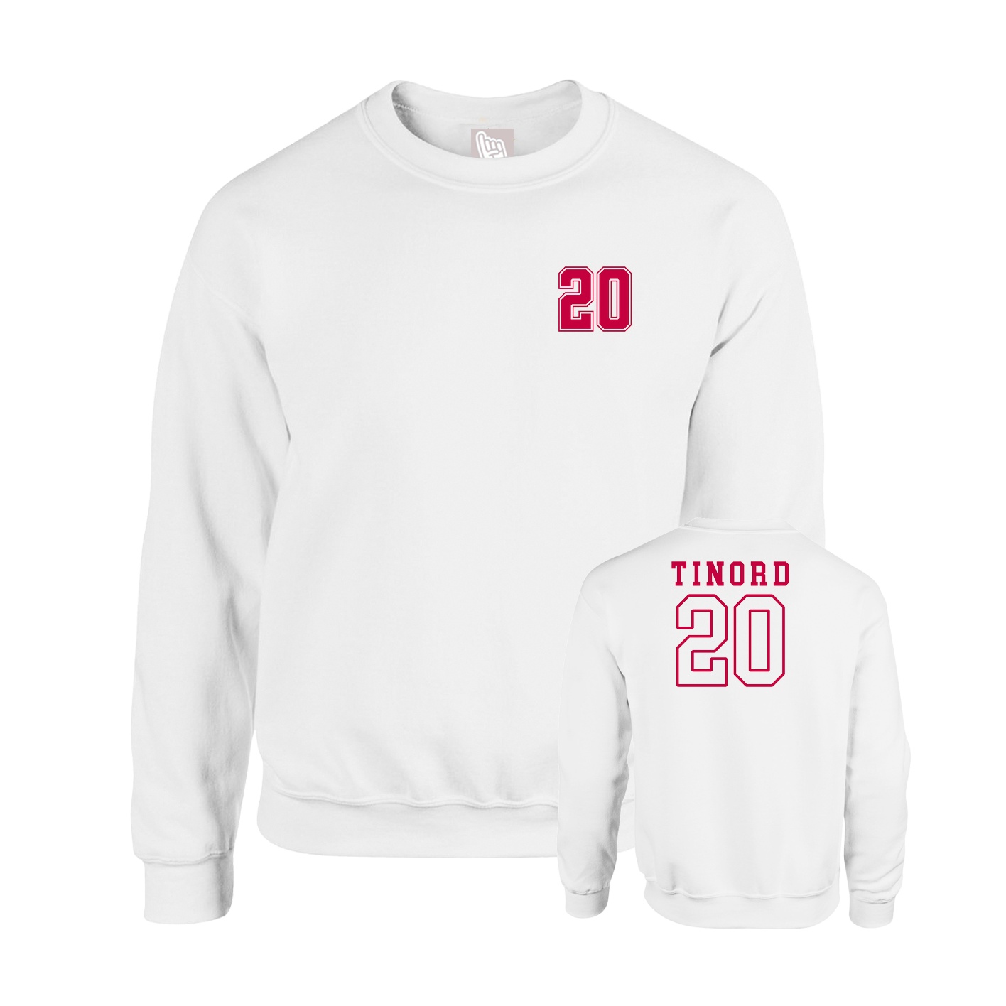 Fleece Crew — Chest Back in White