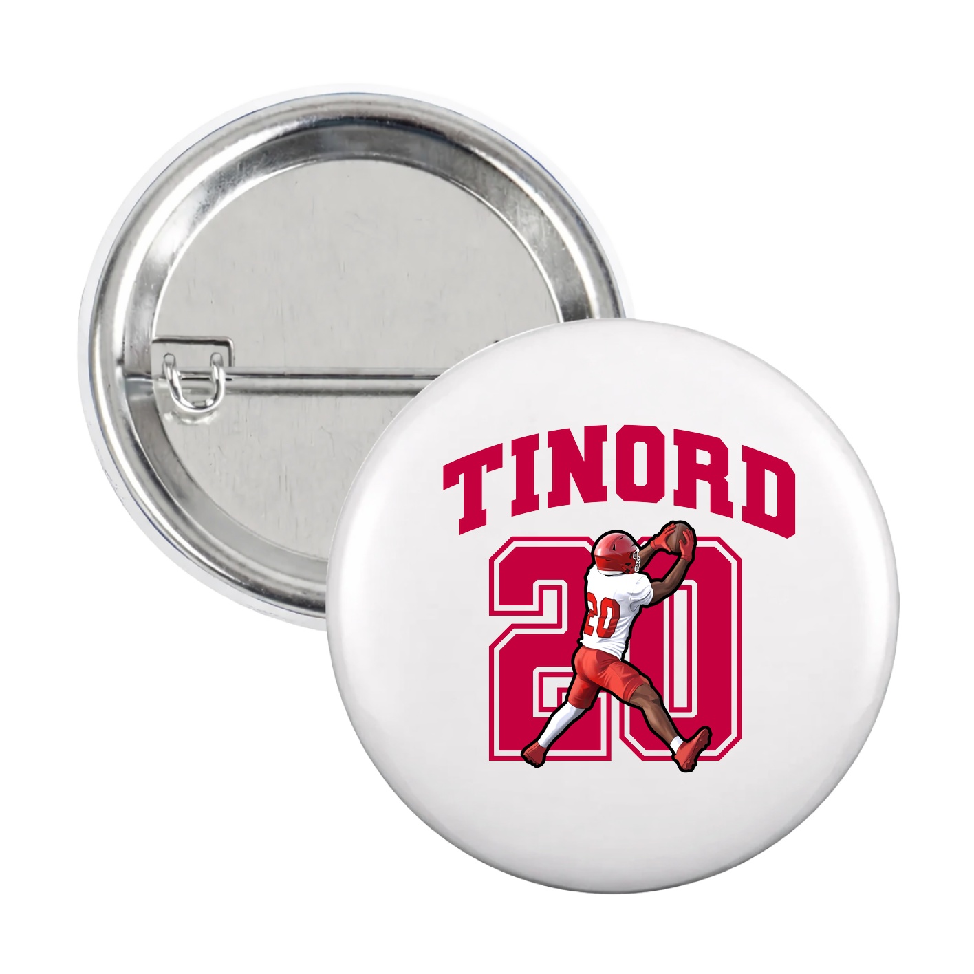 Game Day Button — Number in White