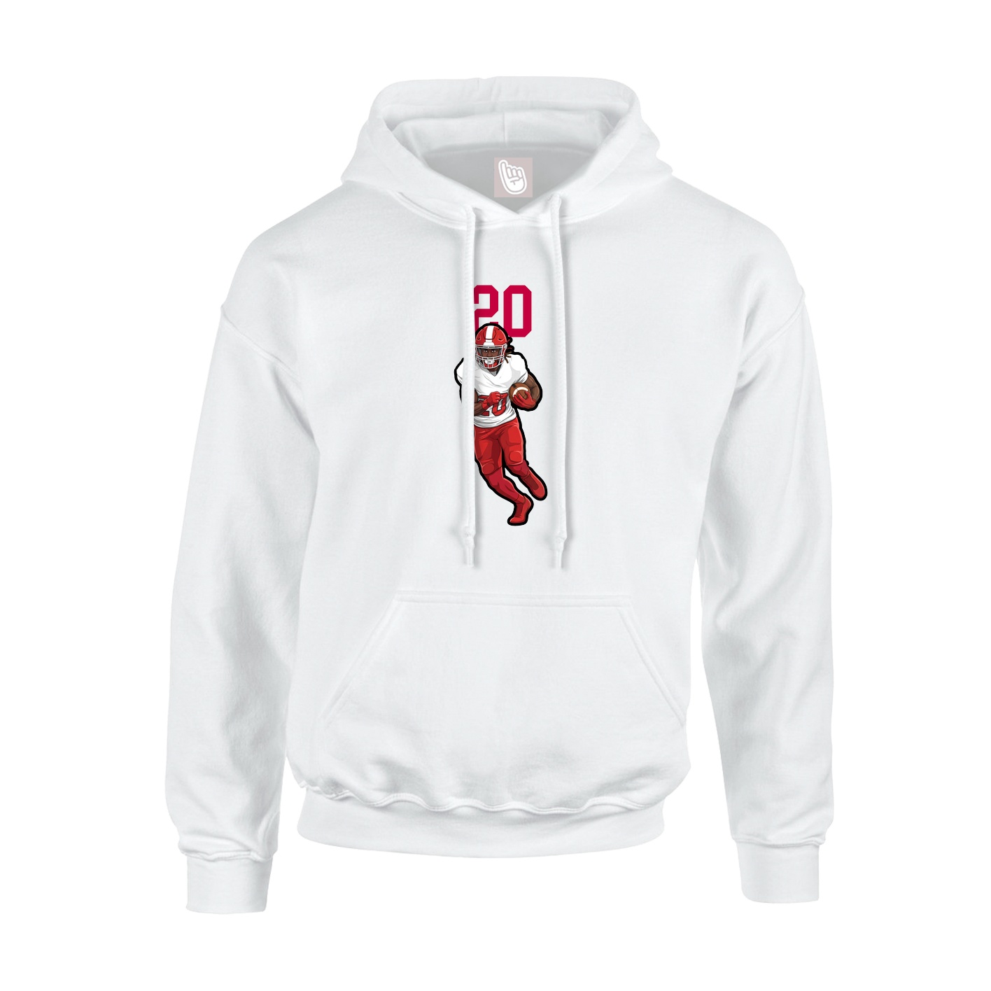 Youth Hoodie — Number Top in White