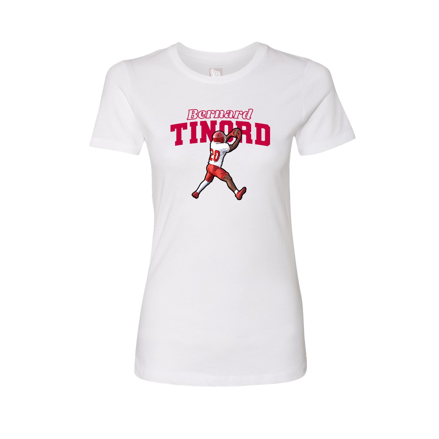 Fitted Women's Tee — Name Arch in White