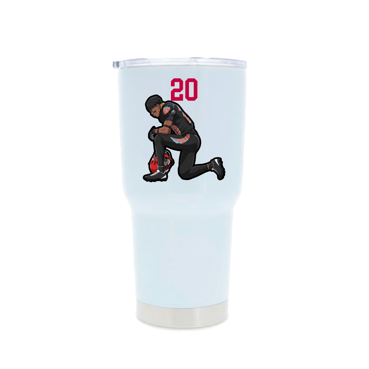 30oz Stainless Steel Tumbler — Number Top in White
