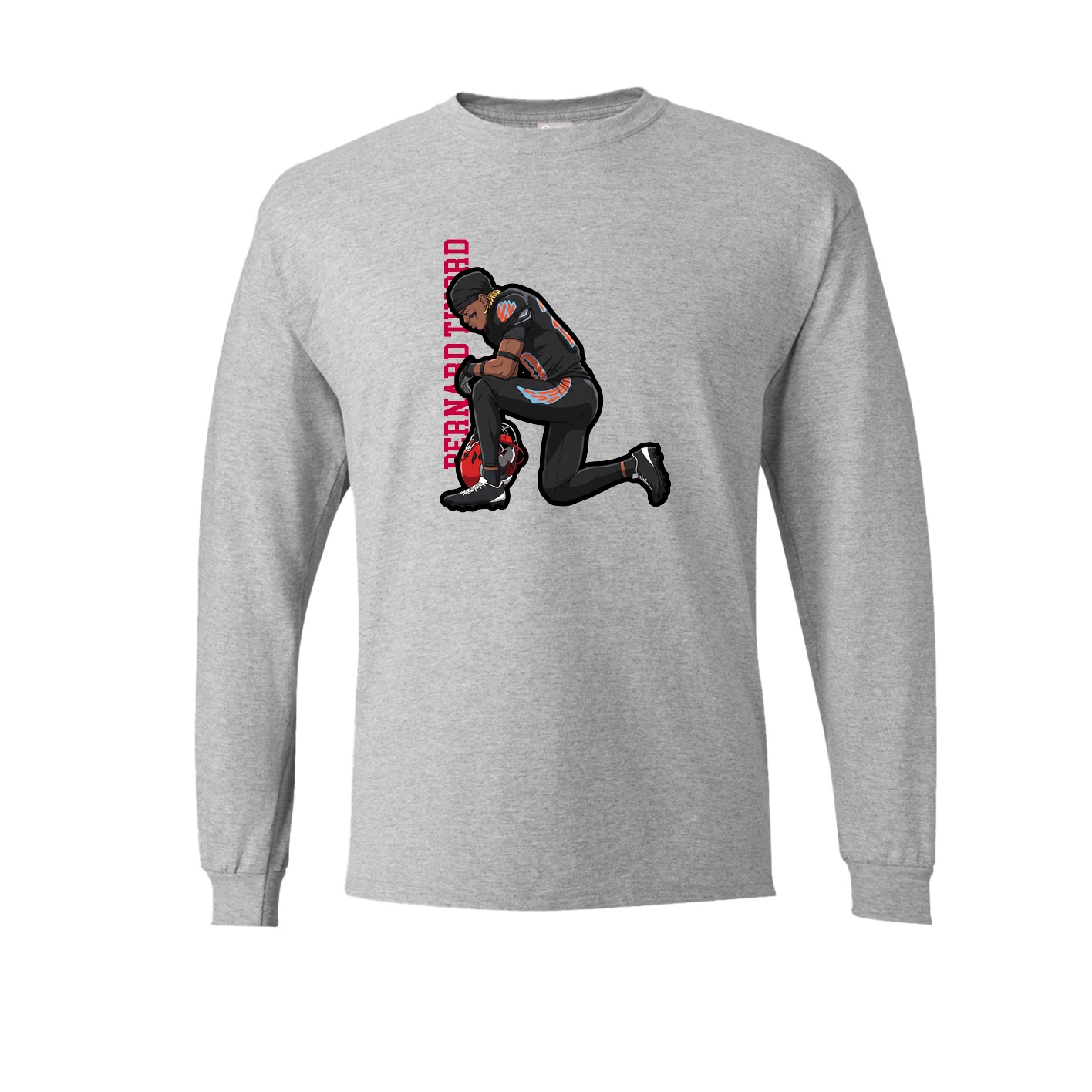 Long Sleeve Tee — Name Vertical in Grey