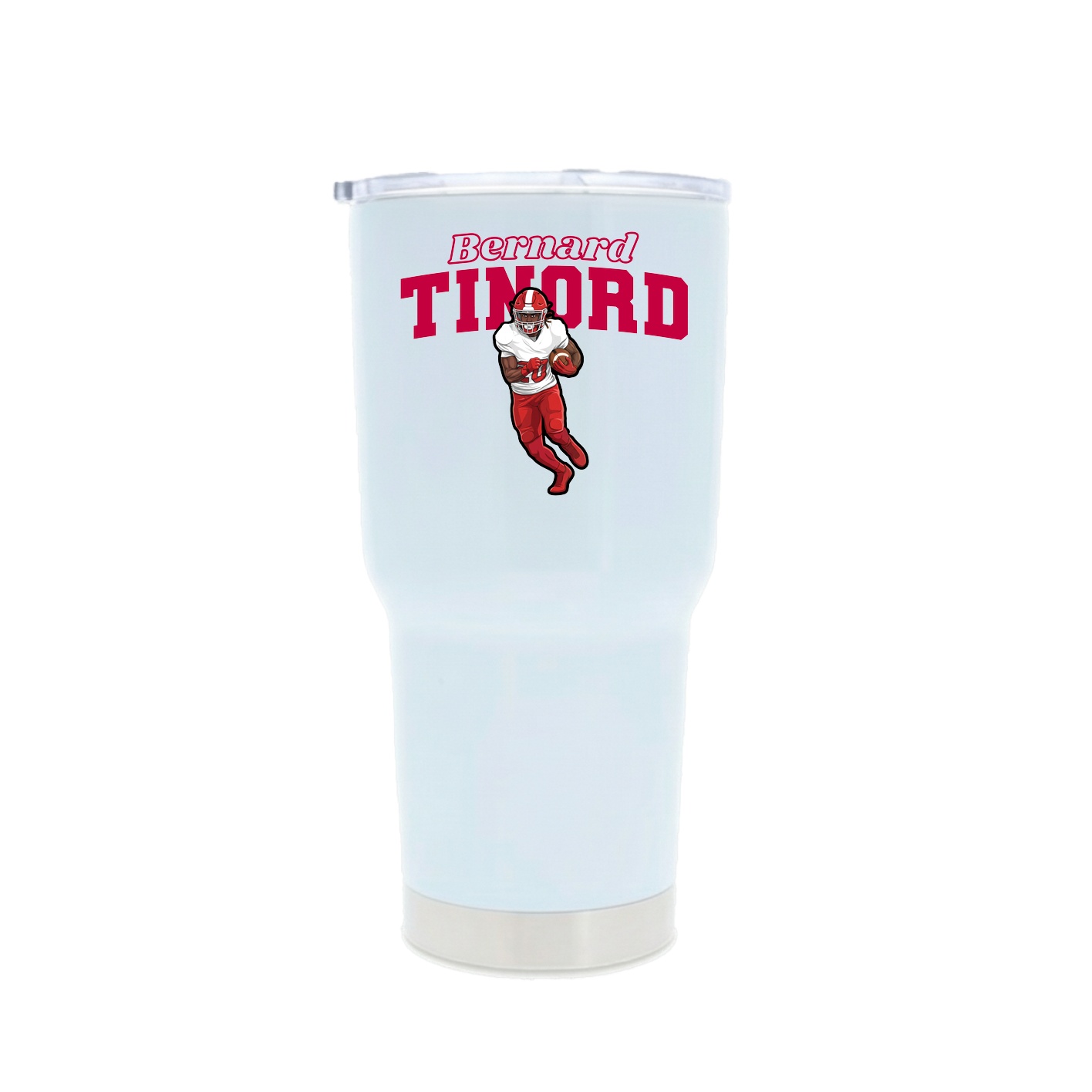 30oz Stainless Steel Tumbler — Name Arch in White