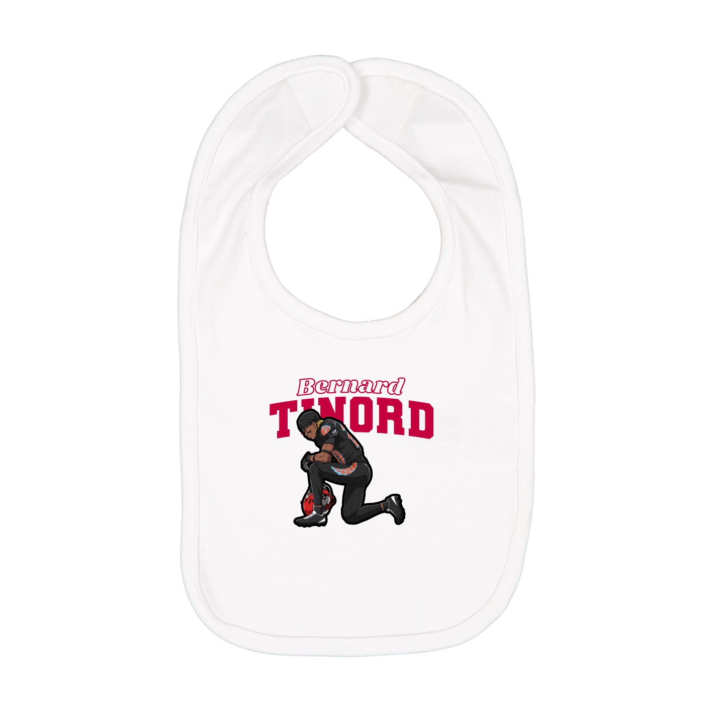 Infant Bib — Name Arch in White