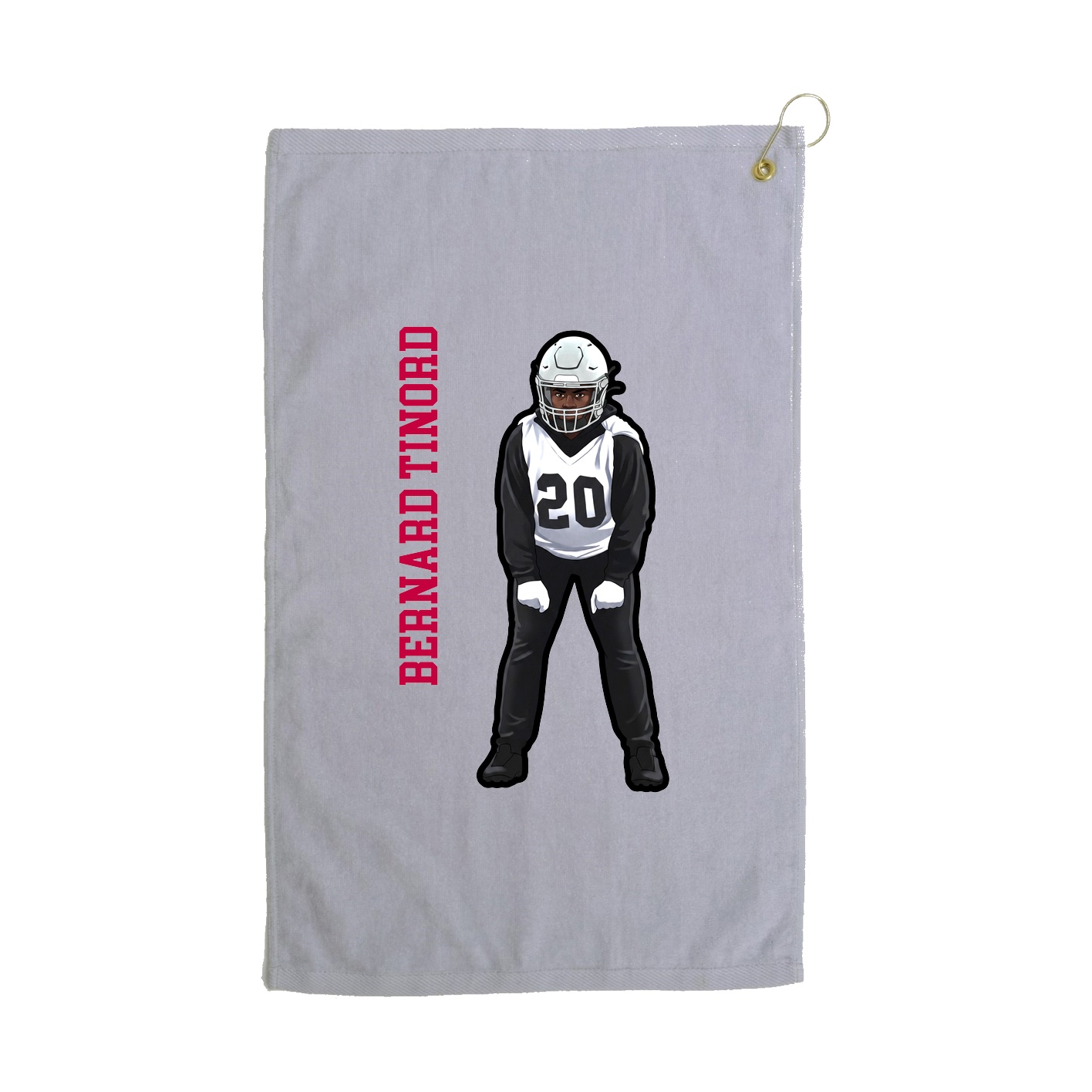 Golf Towel — Name Vertical in Grey