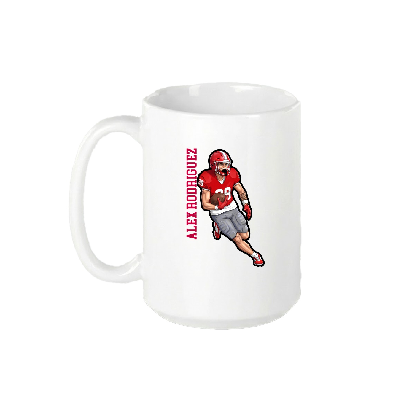 15oz Coffee Mug — Name Vertical in White