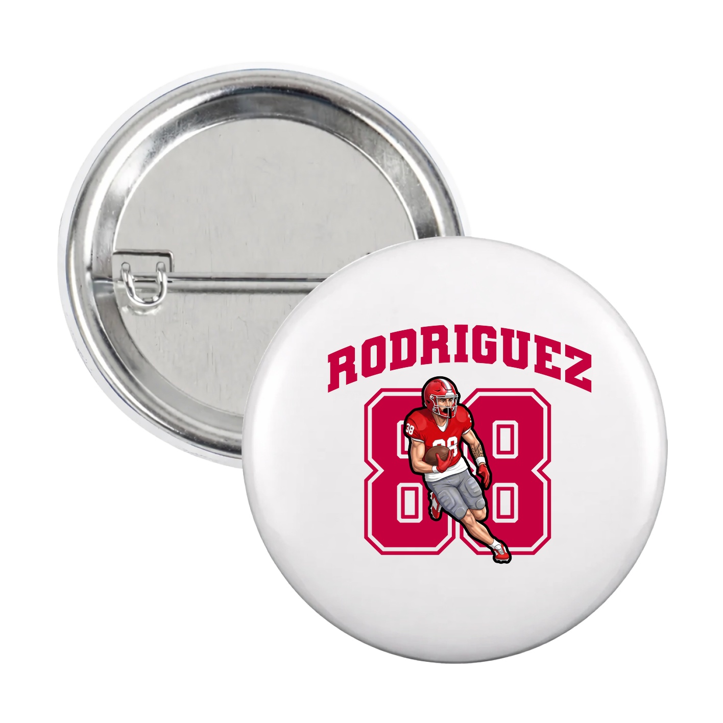 Game Day Button — Number in White