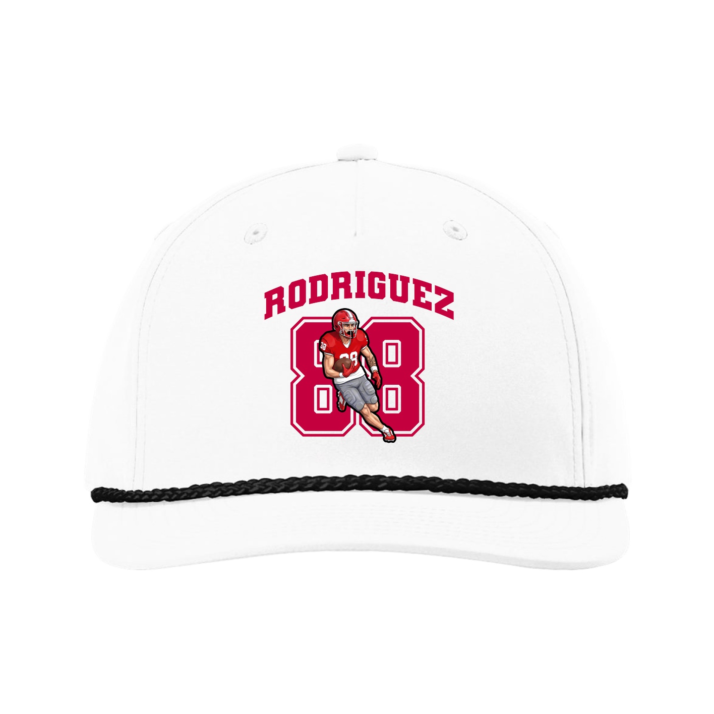 Five-Panel Classic Rope Cap — Number in White