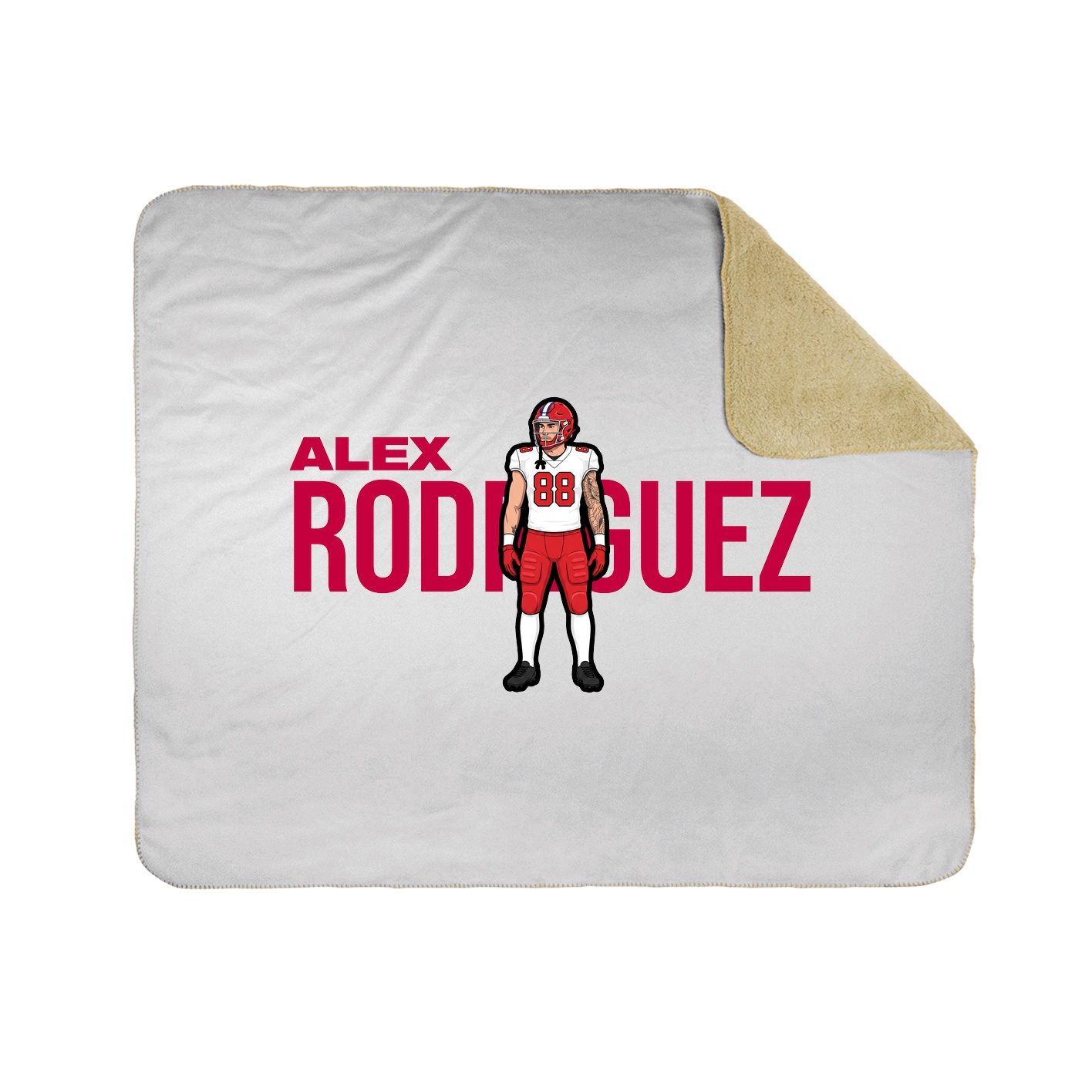 Throw Blanket — Player Name in White