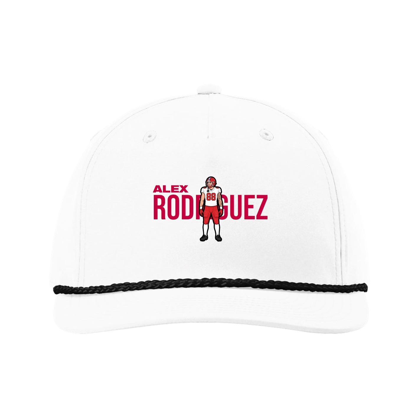 Five-Panel Classic Rope Cap — Player Name in White