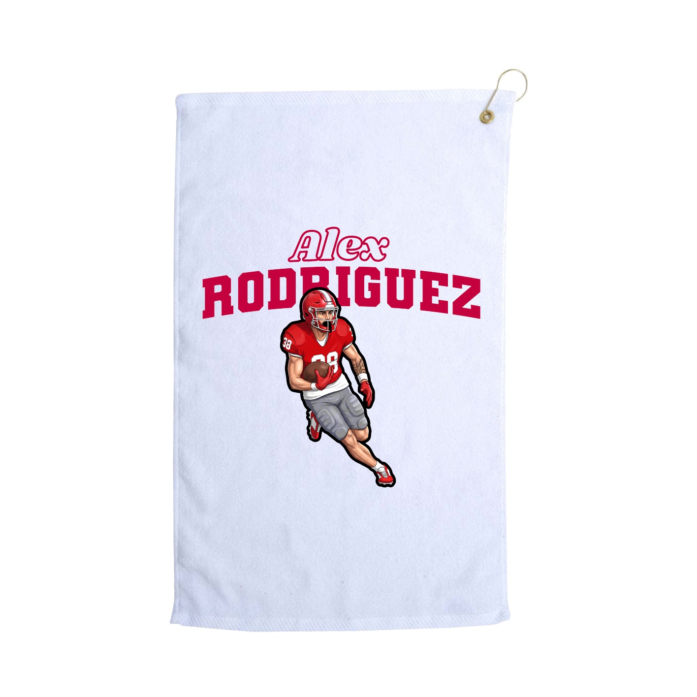 Golf Towel — Name Arch in White