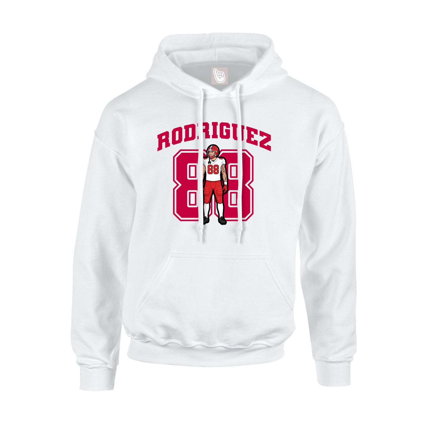 Youth Hoodie — Number in White
