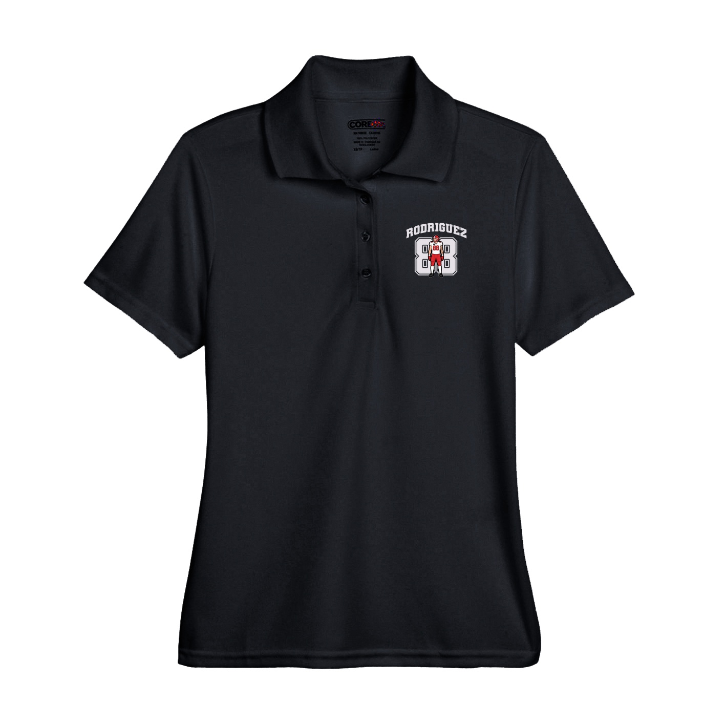 Performance Polo — Number in Black