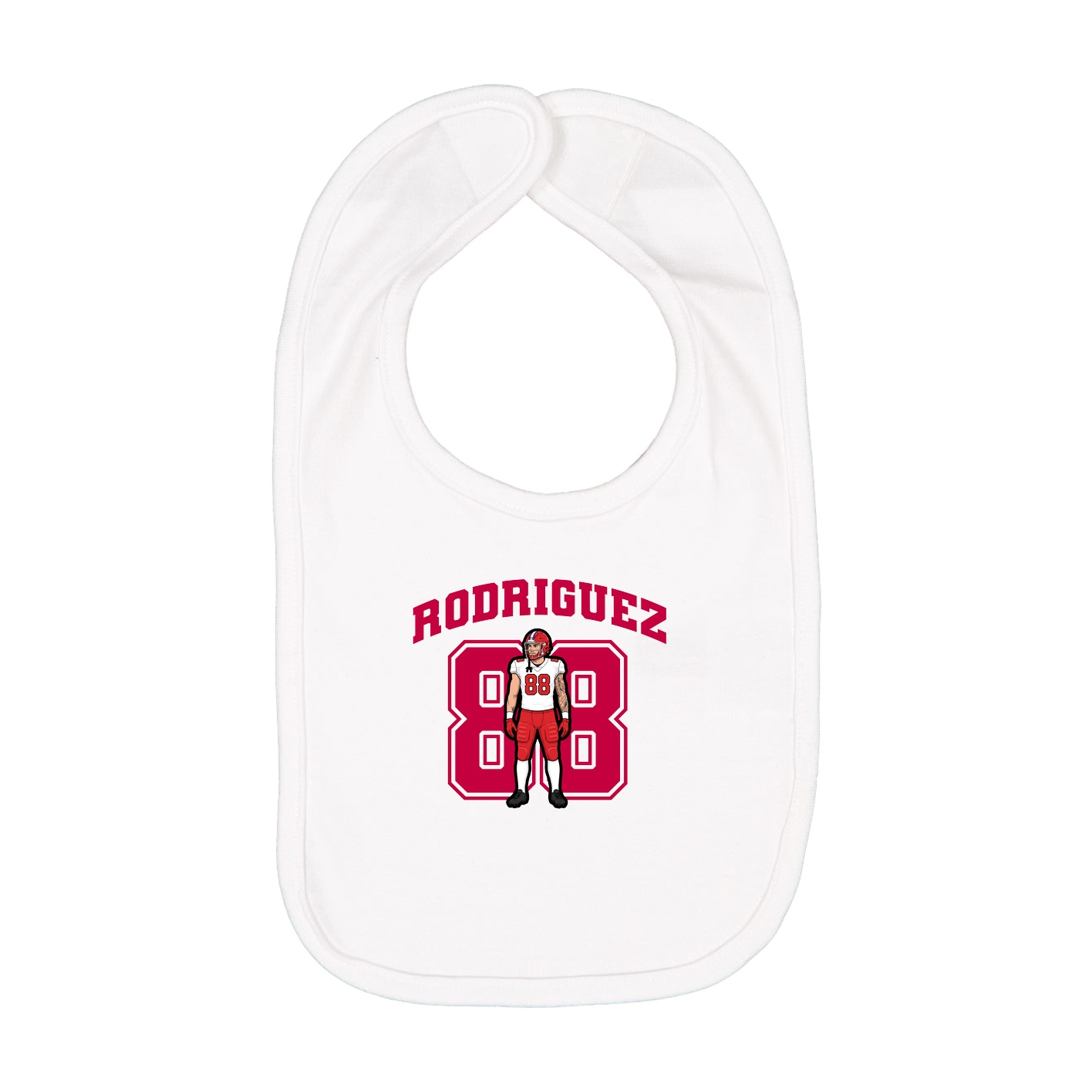 Infant Bib — Number in White