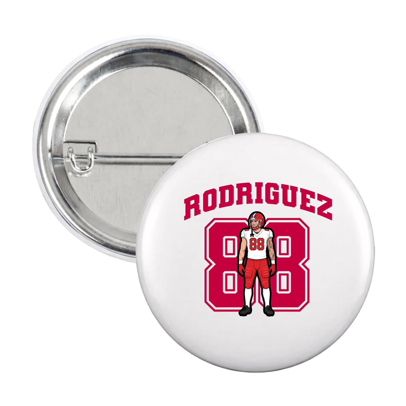 Game Day Button — Number in White