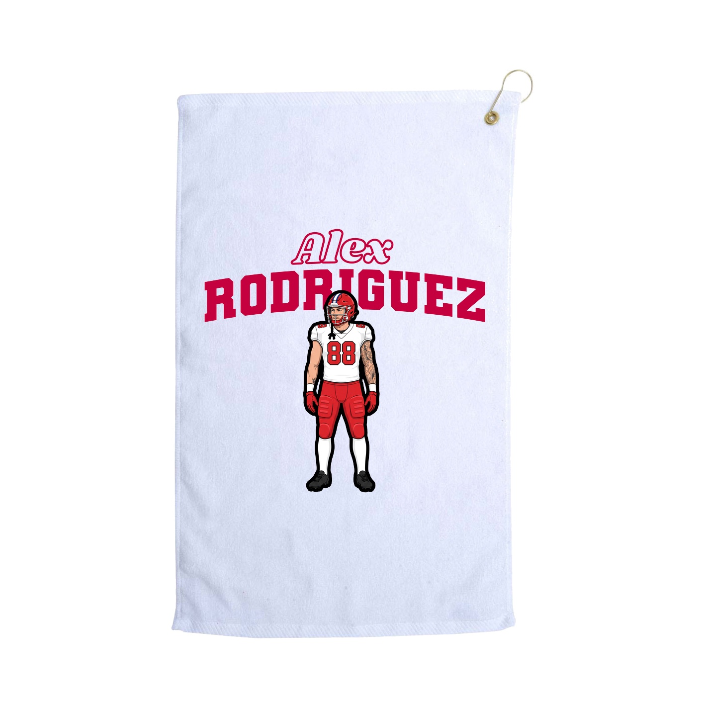 Golf Towel — Name Arch in White