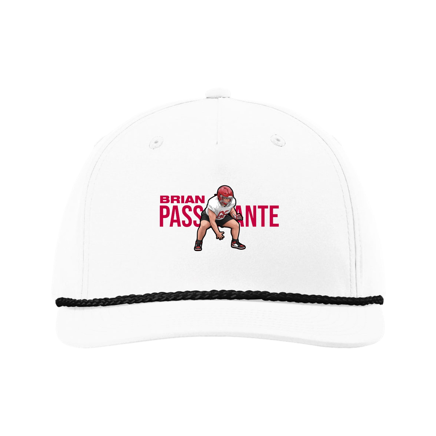 Five-Panel Classic Rope Cap — Player Name in White