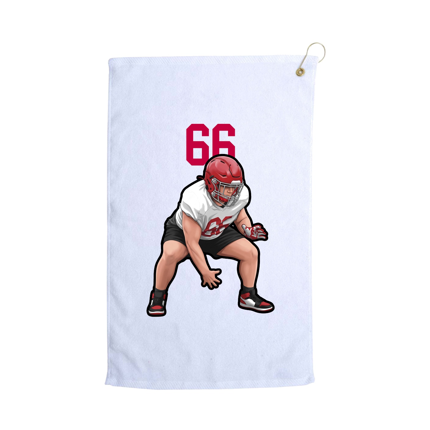Golf Towel — Number Top in White