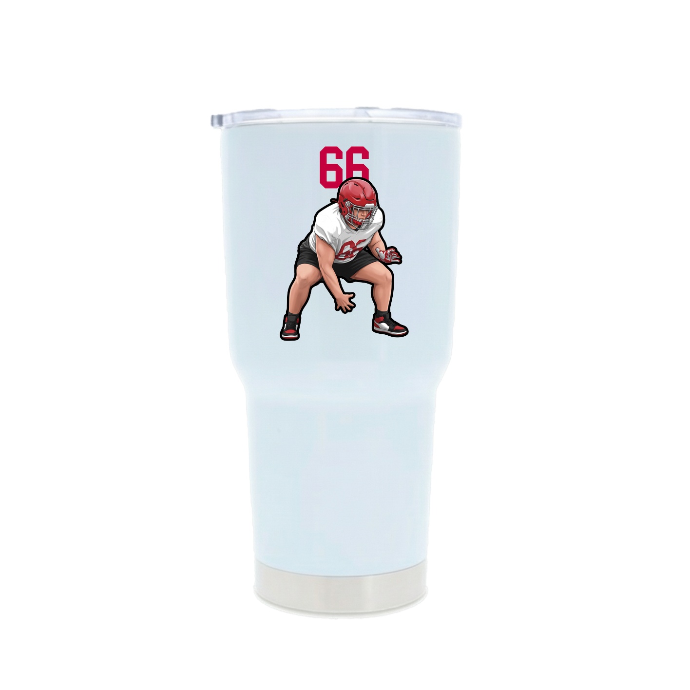 30oz Stainless Steel Tumbler — Number Top in White