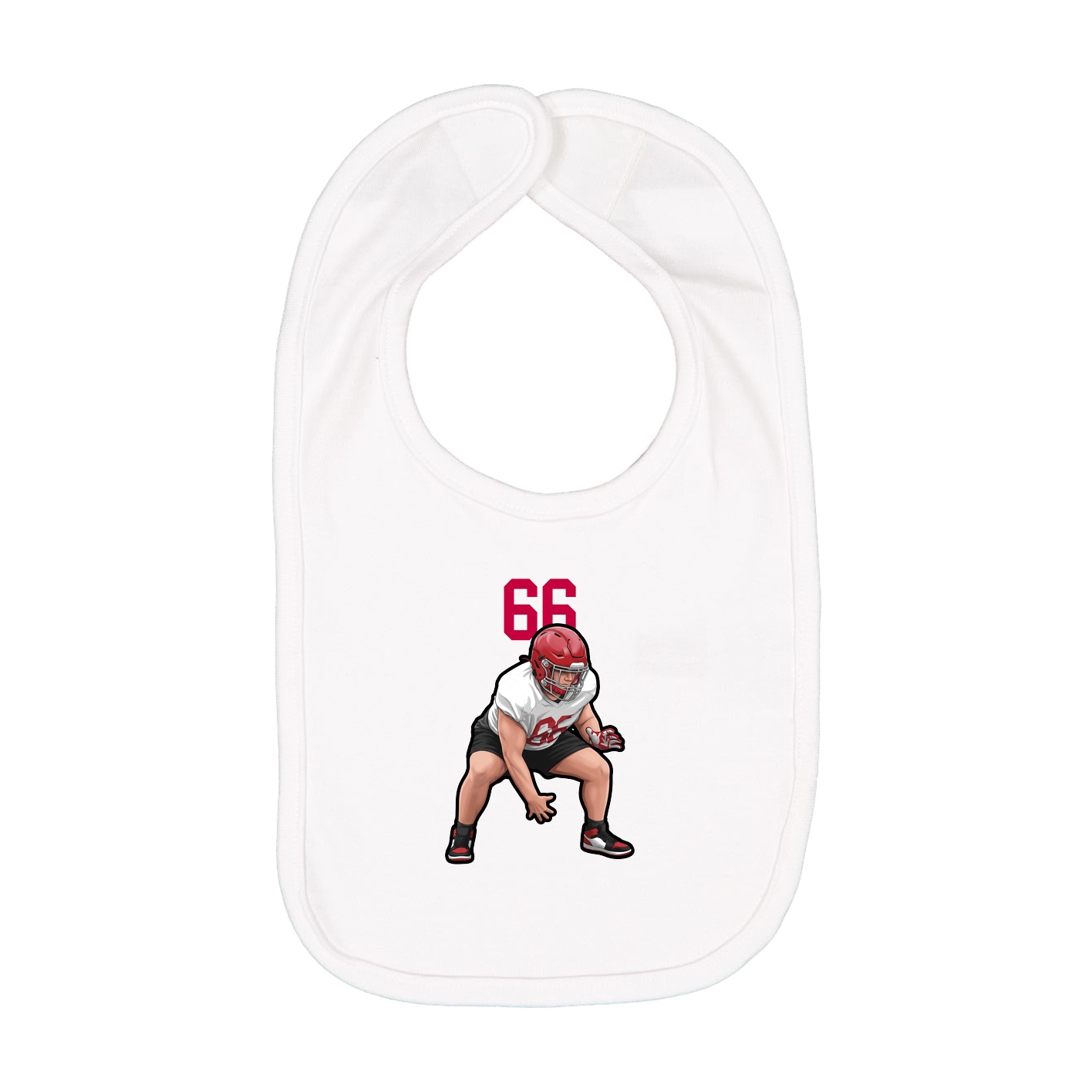 Infant Bib — Number Top in White