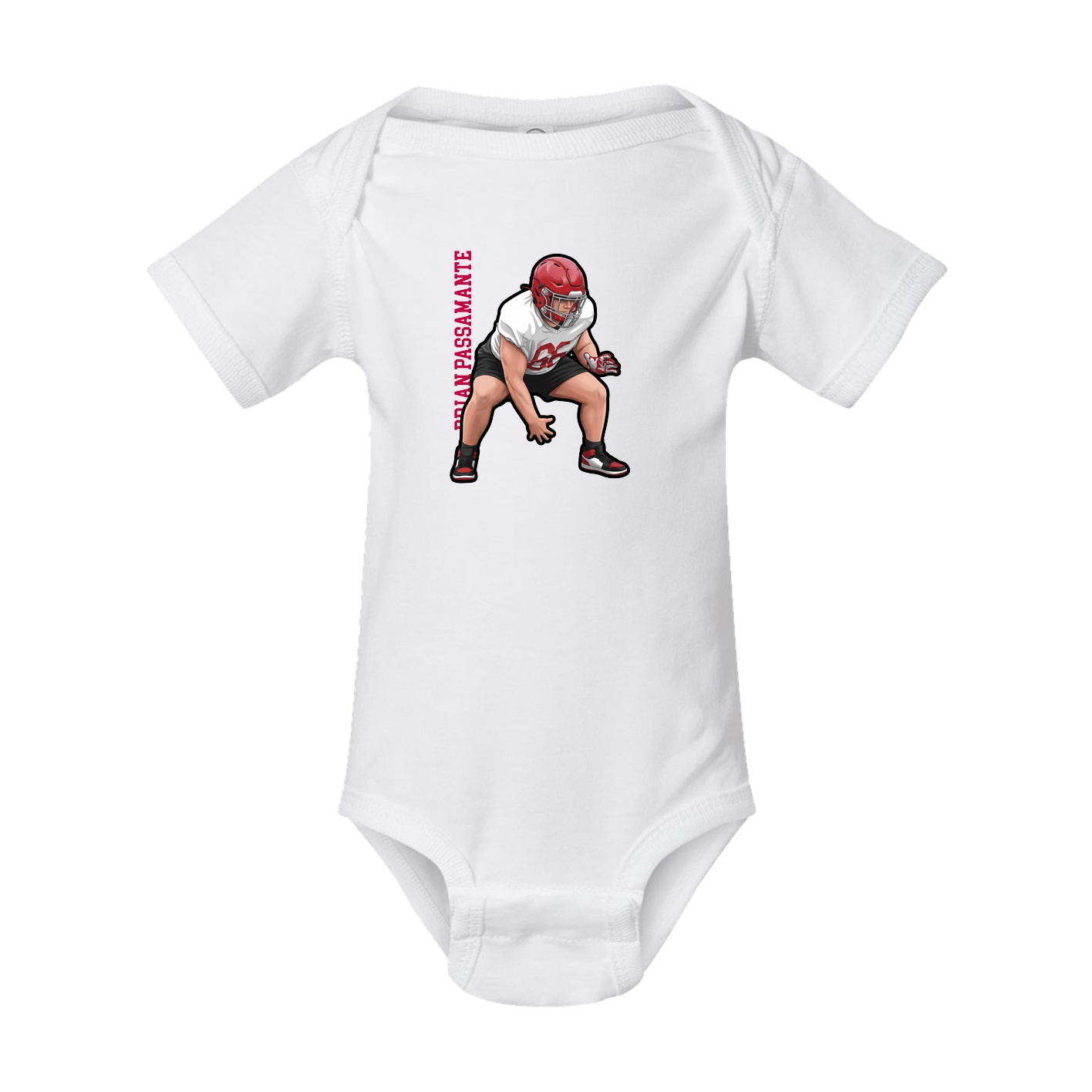 Baby Onesie — Name Vertical in White