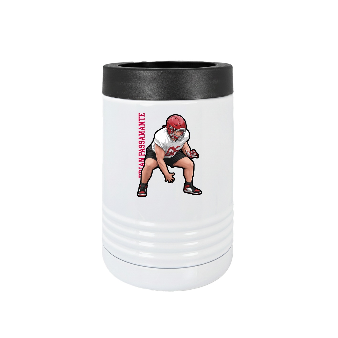Beverage Holder — Name Vertical in White