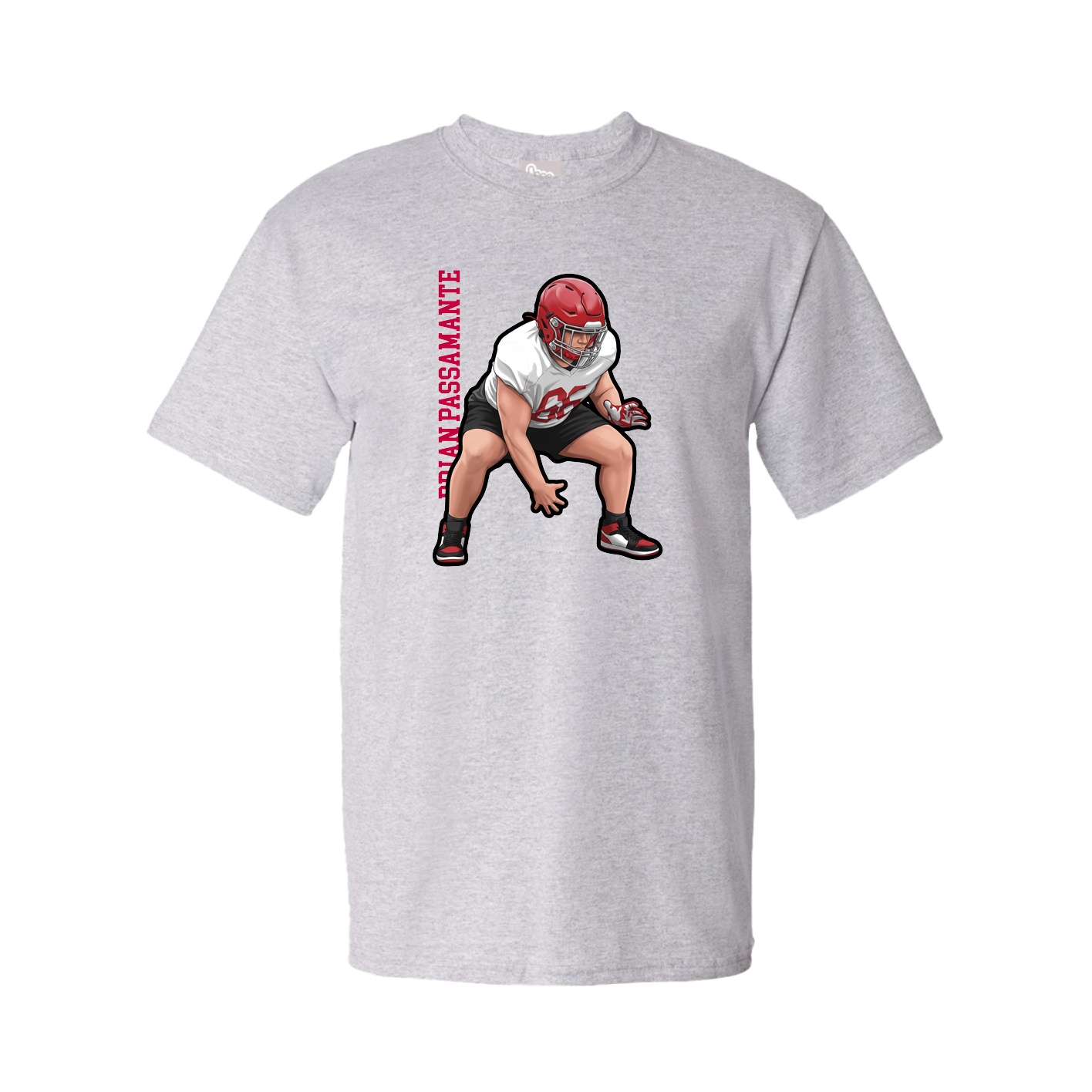 Tee — Name Vertical in Grey