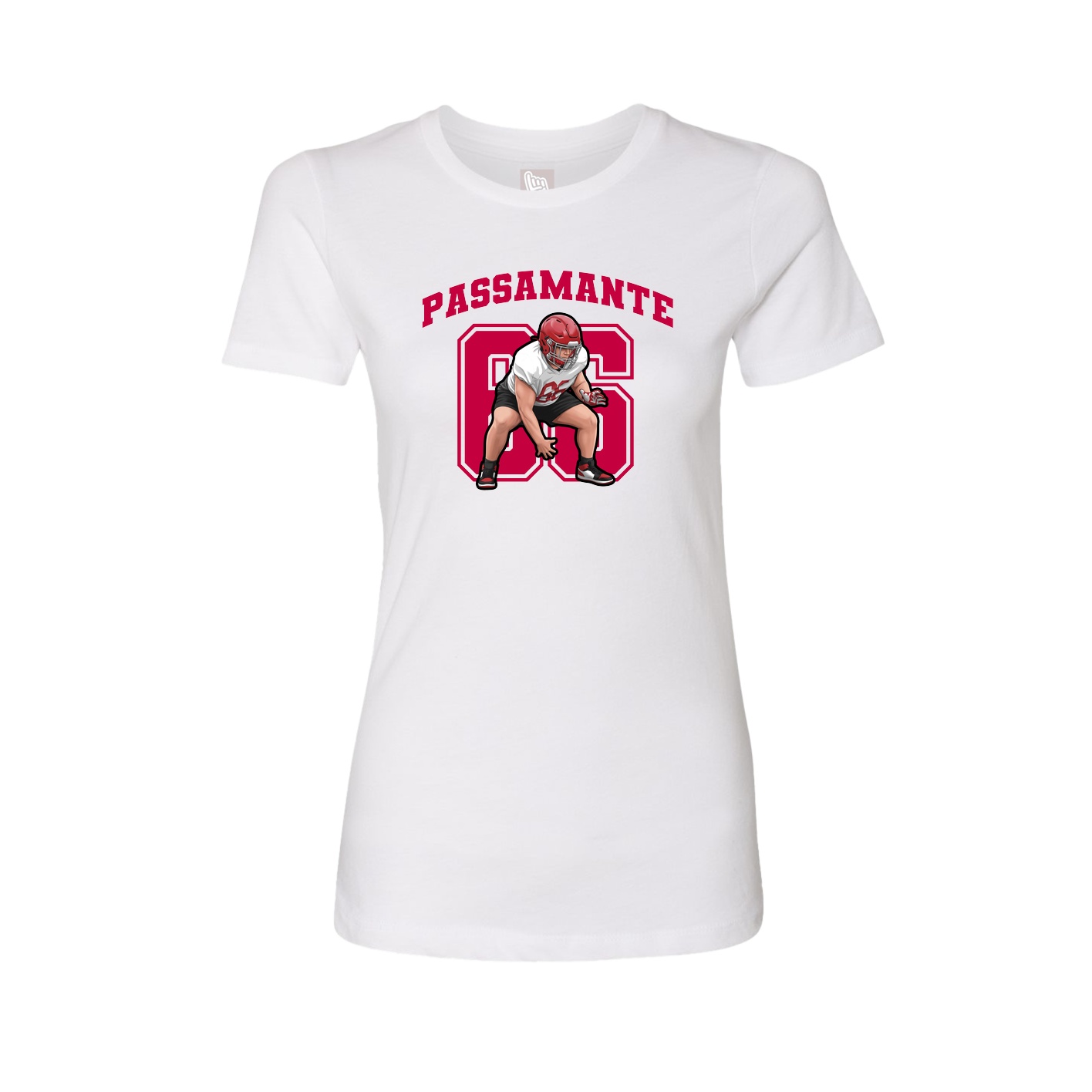 Fitted Women's Tee — Number in White