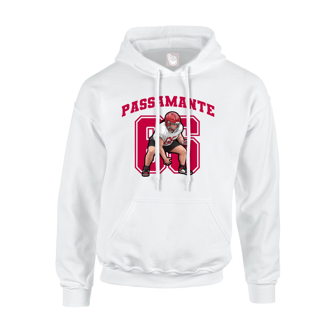 Youth Hoodie — Number in White