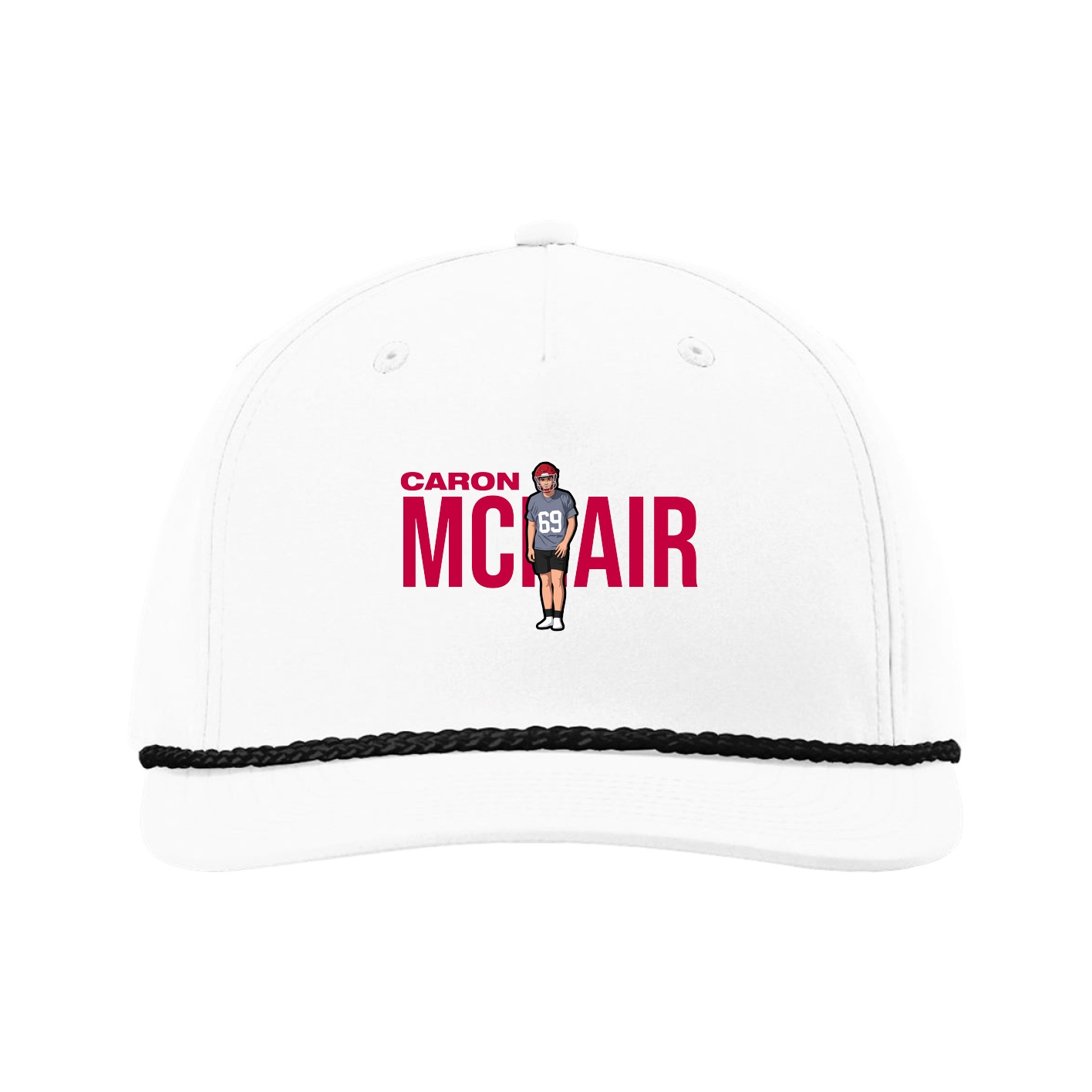 Five-Panel Classic Rope Cap — Player Name in White